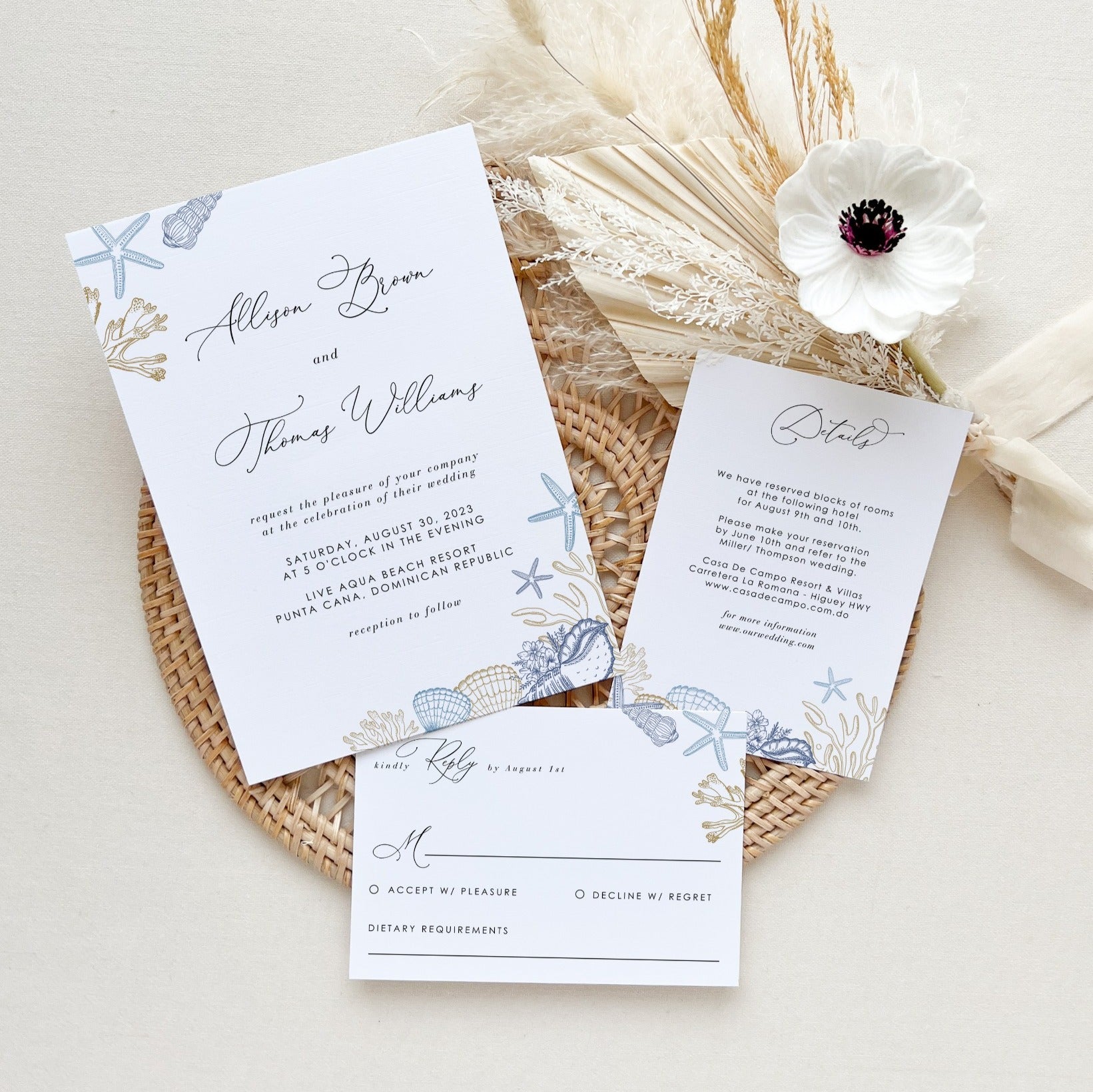 HILA | Ocean Wedding Invitation Set Template