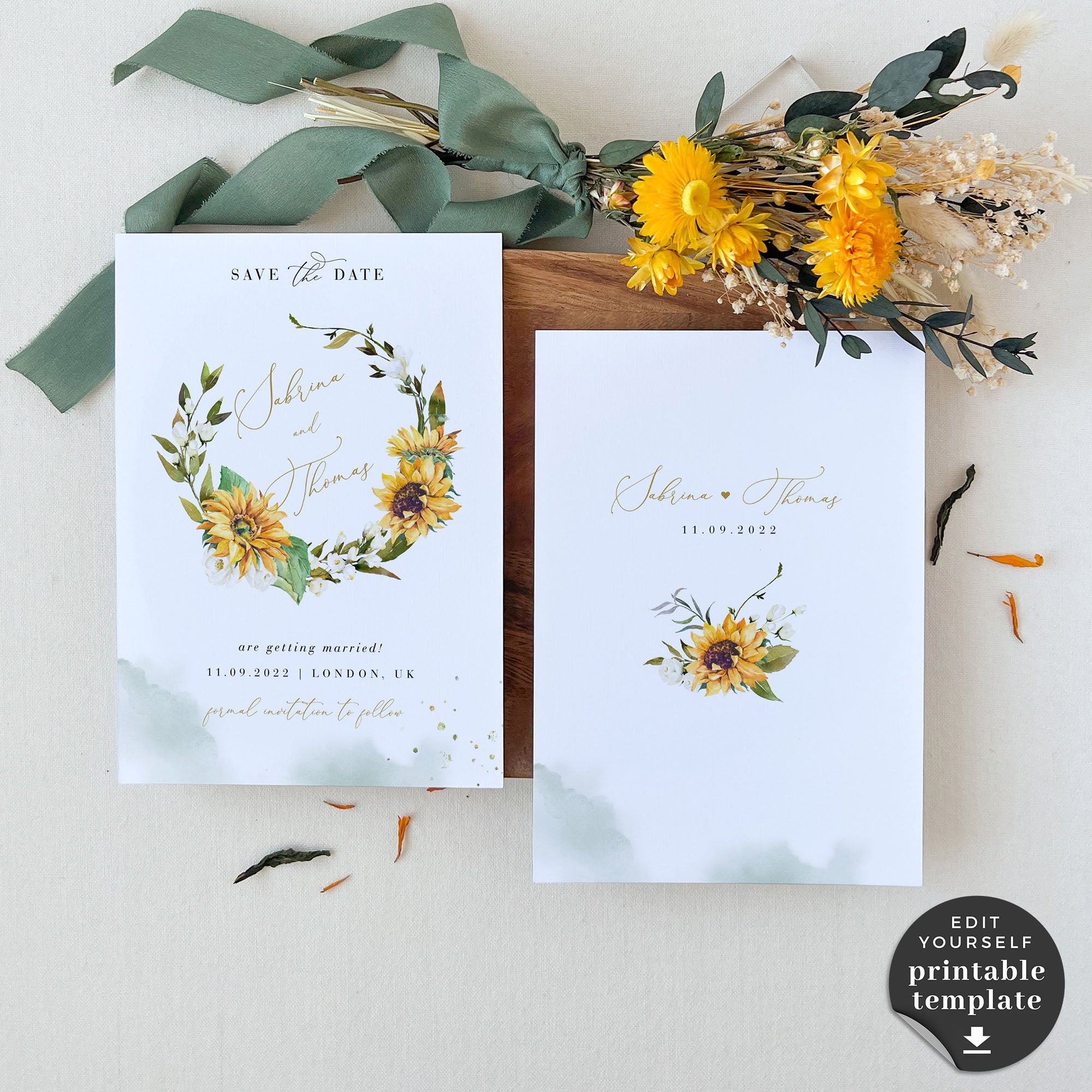 Marisol | Sunflowers Save the Date Template