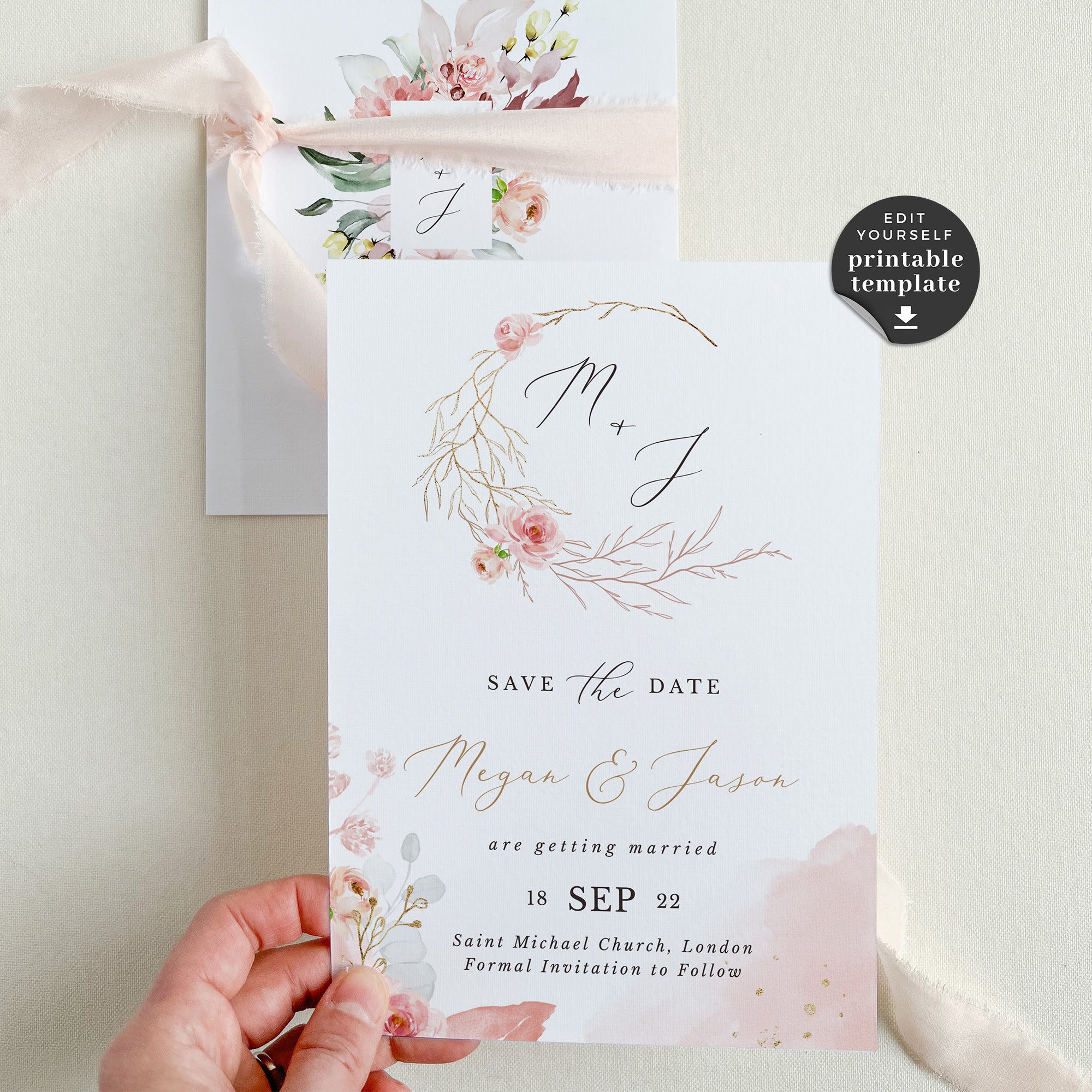 Fiorella | Romantic Save the Date Card Template