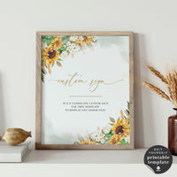 Marisol | Sunflowers Custom Wedding Sign Template