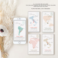 Sofia | World Map Destination Wedding Save the Date Evite