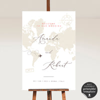 Sofia | Travel Themed Wedding Welcome Sign Template