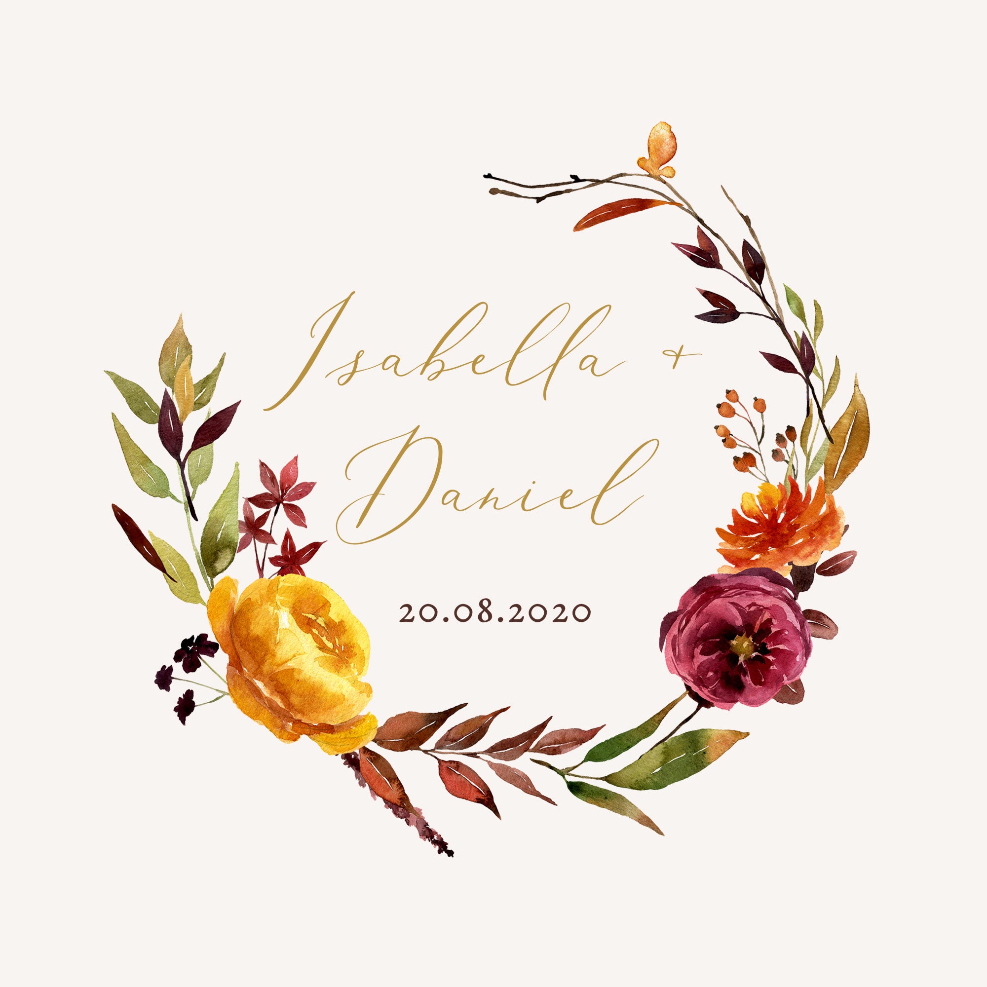 AMBRA Fall Wedding Monogram Design Template