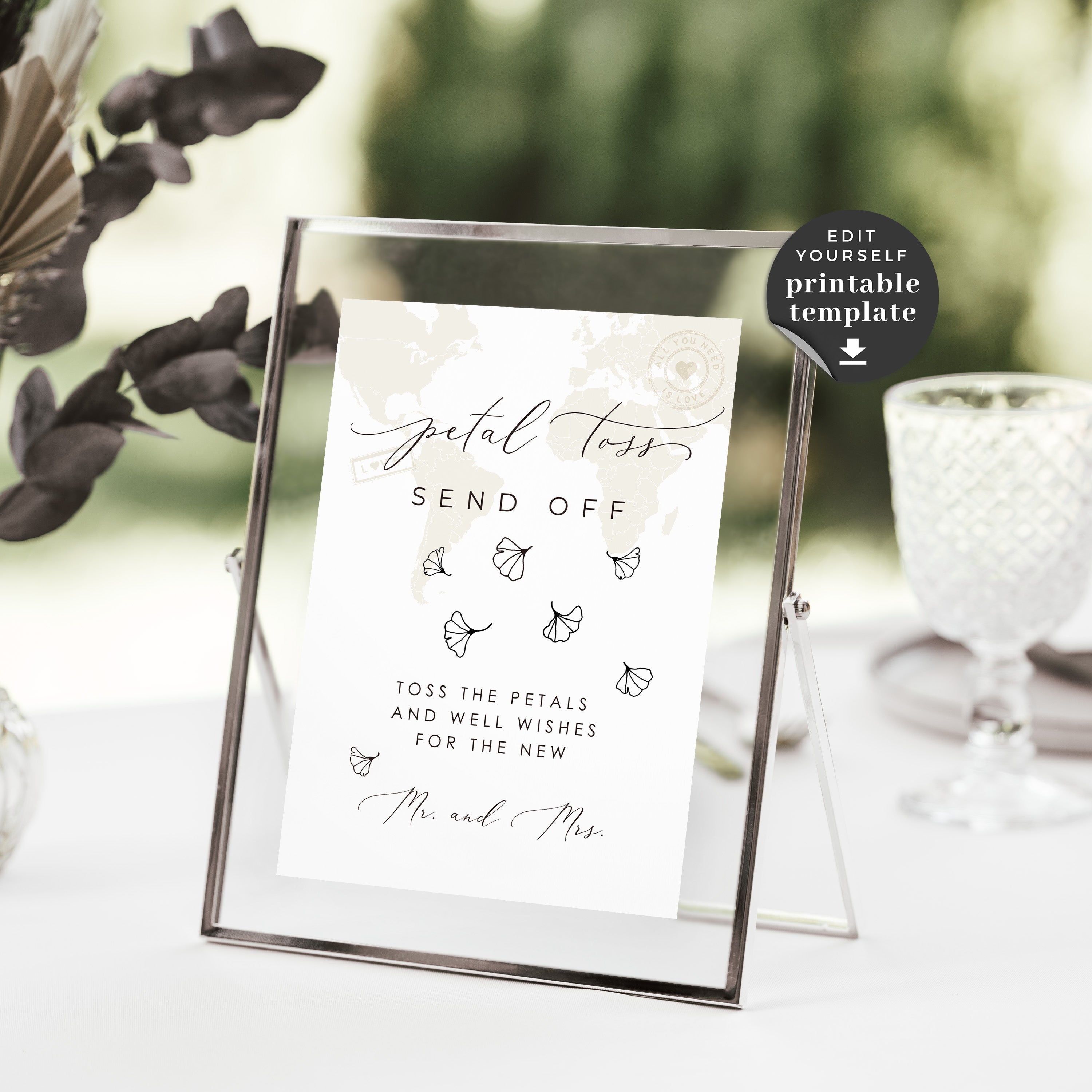Sent Off Design Sofia | Flower Petal Send Off Sign Template – Creative Things Studio
