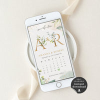 Flora | Greenery Calendar Save the Date Evite