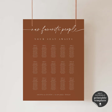 SIENNA Our Favorite People Seating Chart Template