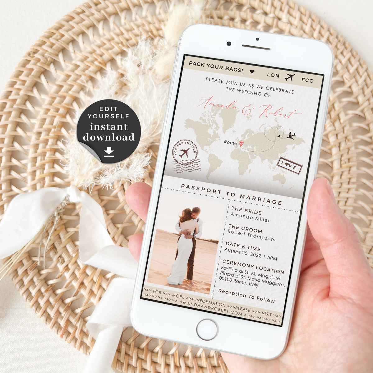 SOFIA Static Digital Wedding Invitation (Image/PDF) – Creative Things ...