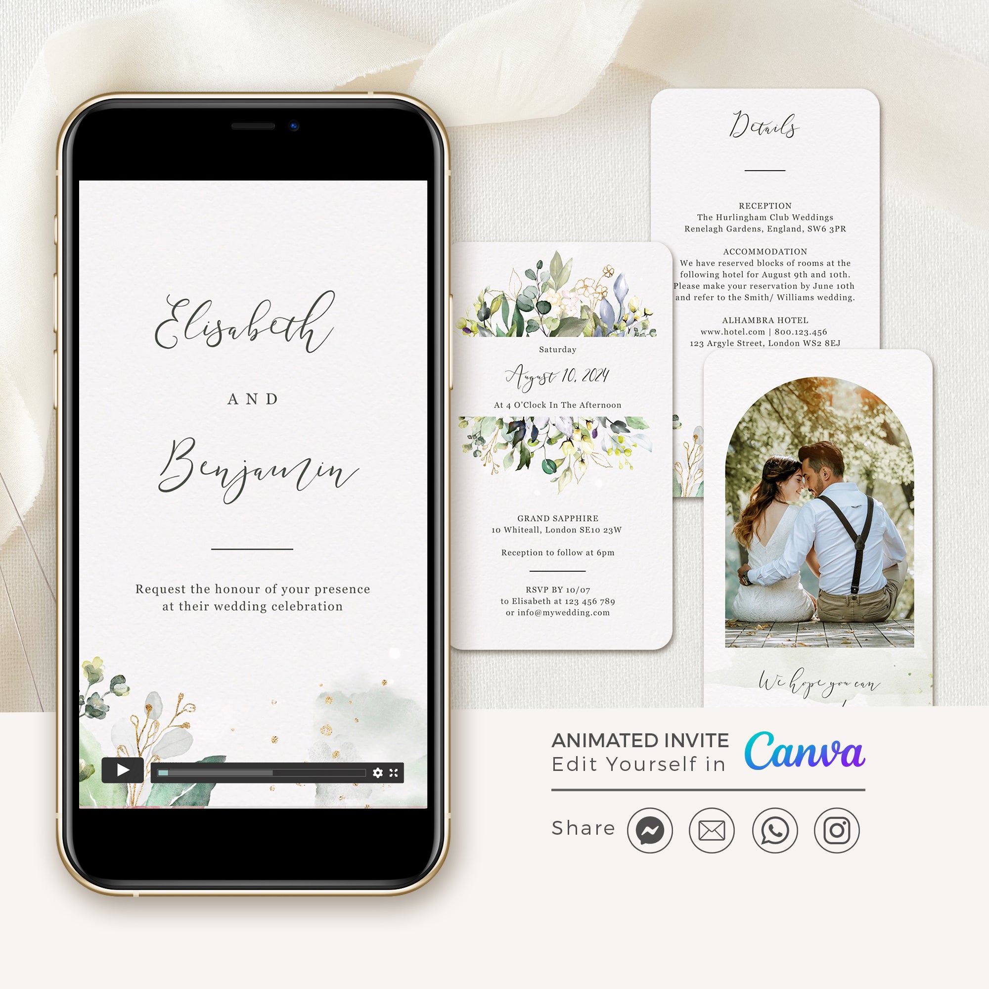 FLORA | Rustic Wedding Invitation Video Template