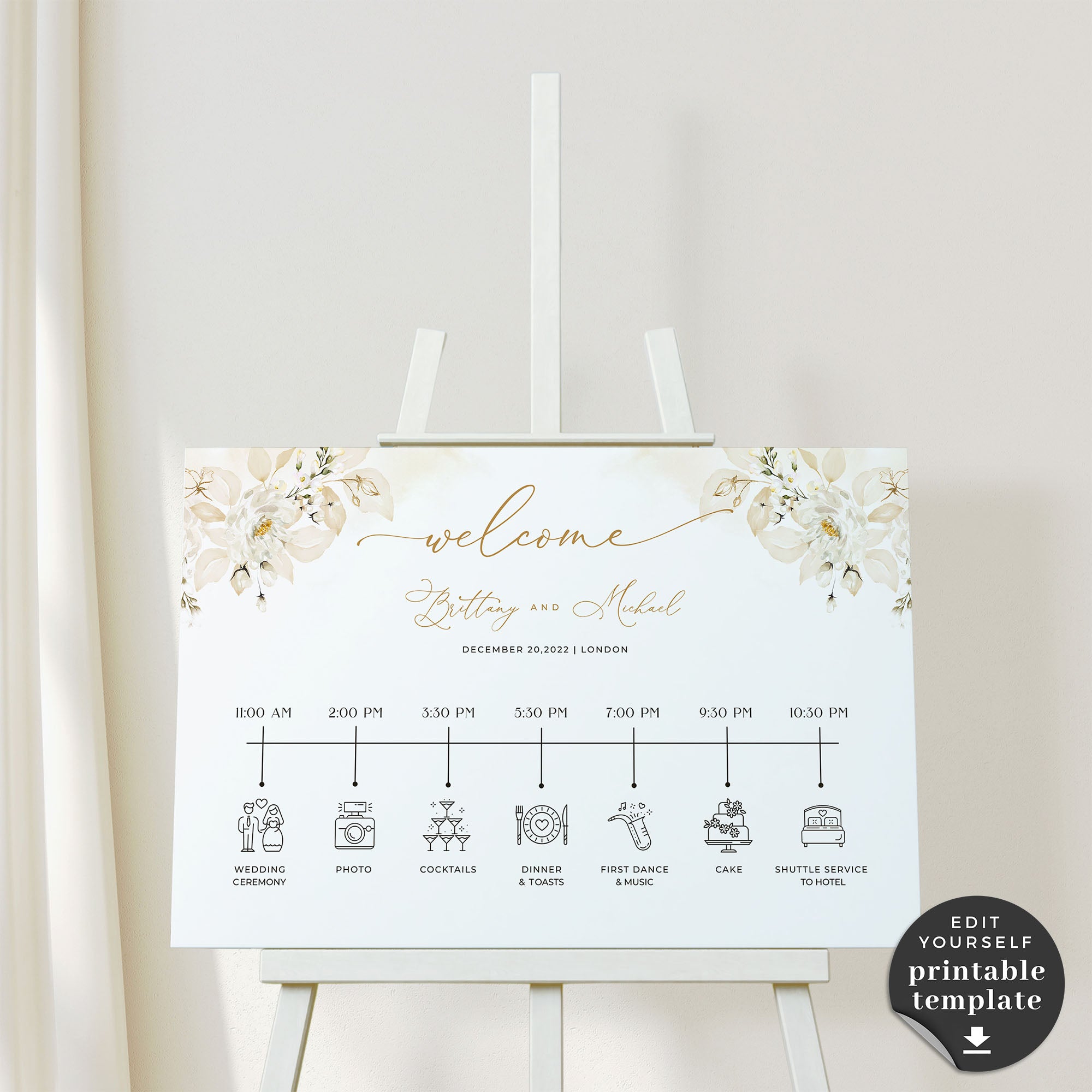Dora | Wedding Reception Timeline Template