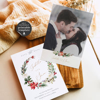 Natalia | Christmas Wedding Save the Date Card Template
