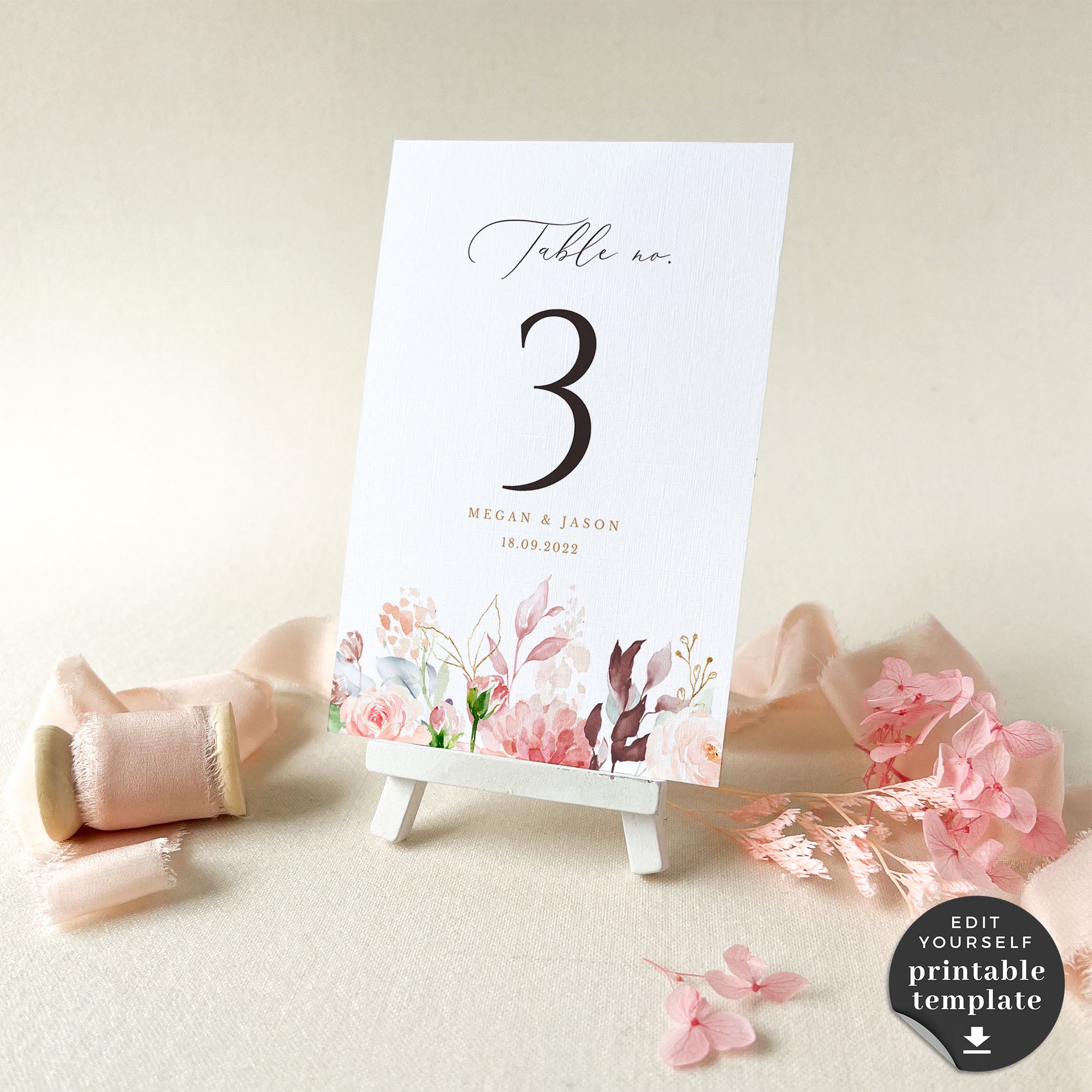 Fiorella | Romantic Wedding Table Cards Template