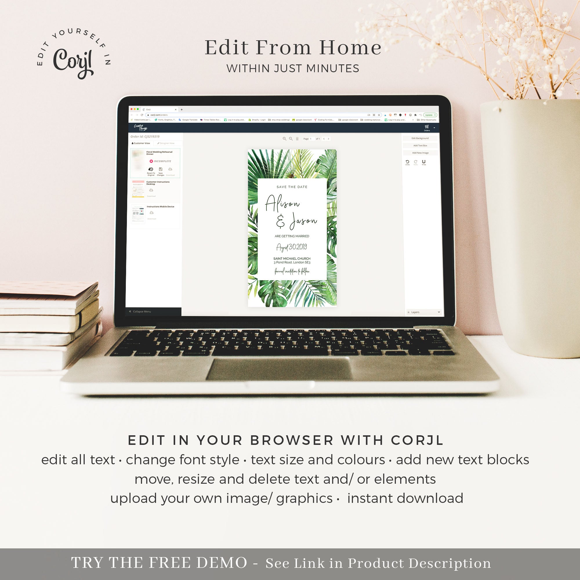 Tropical Theme Electronic Save the Date