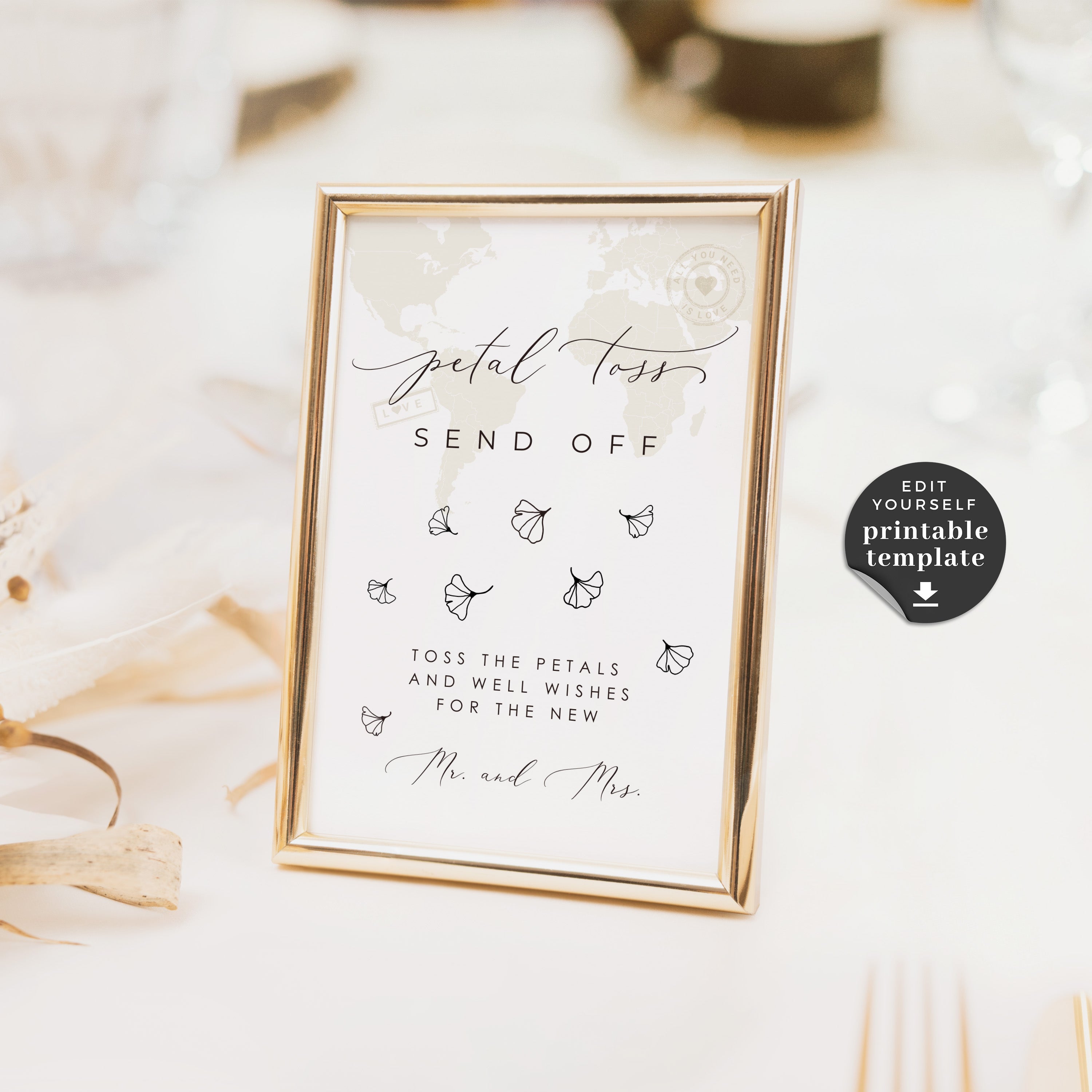 Sofia | Flower Petal Send Off Sign Template – Creative Things Studio