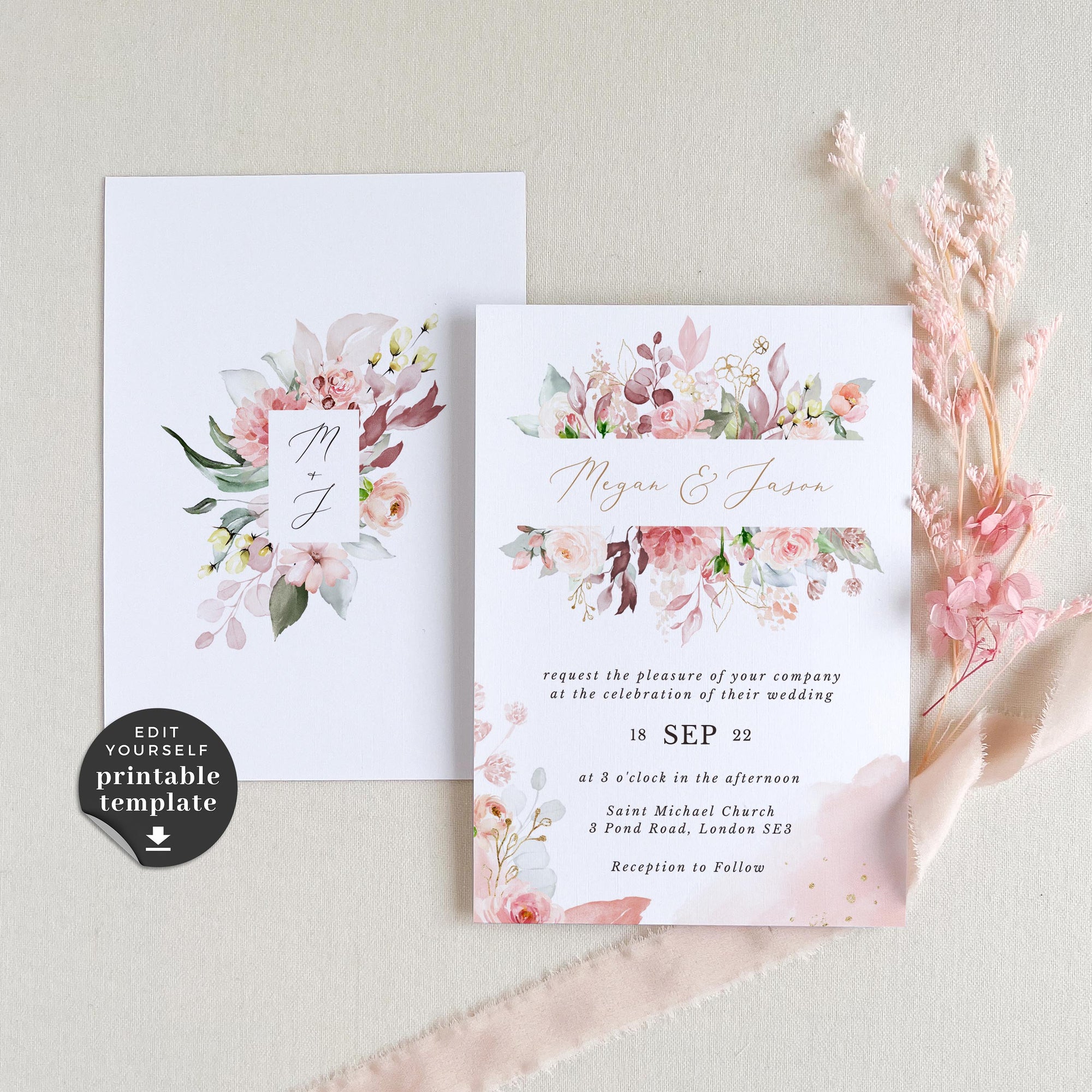 Fiorella | Romantic Wedding Invitation Template