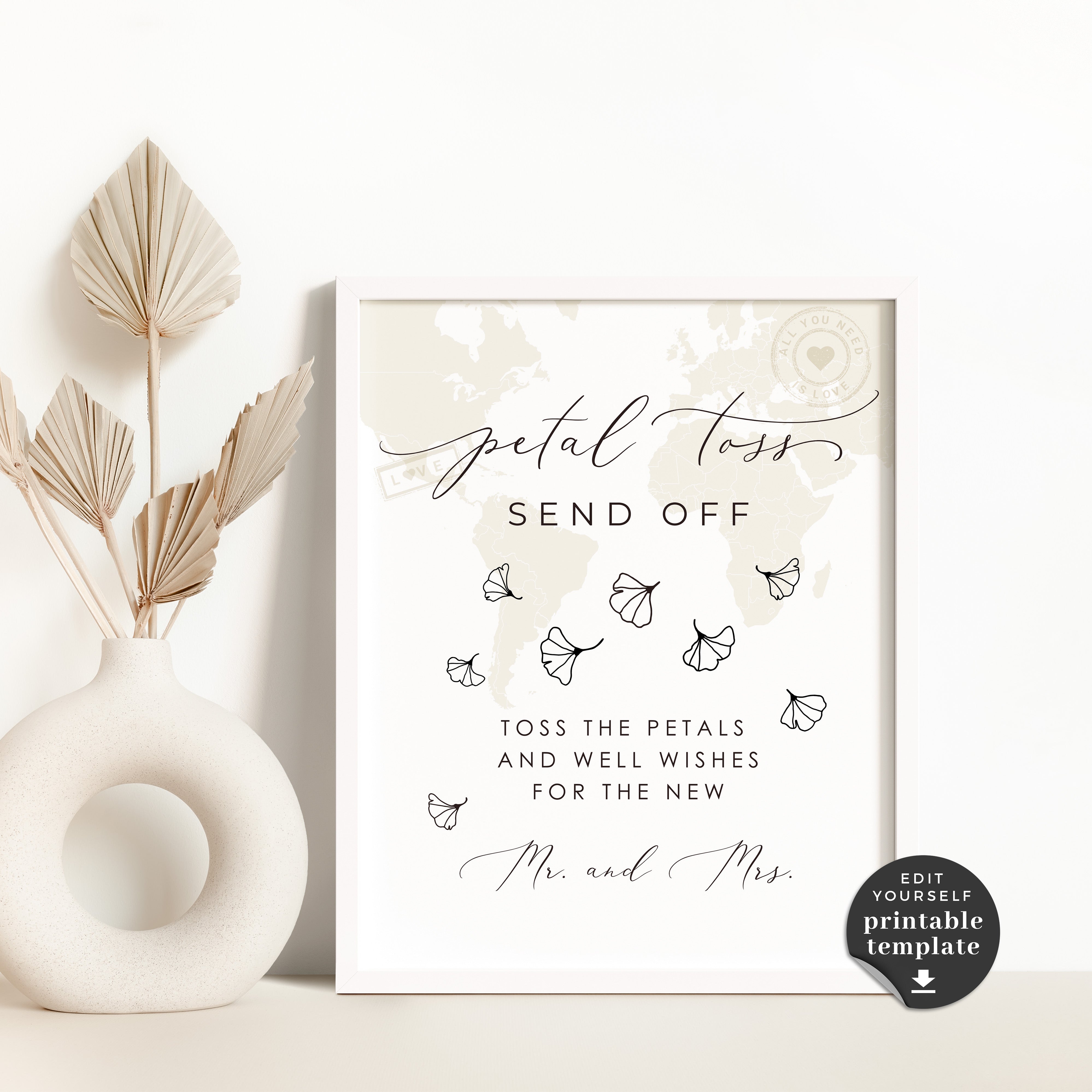 Sent Off Design Sofia | Flower Petal Send Off Sign Template – Creative Things Studio