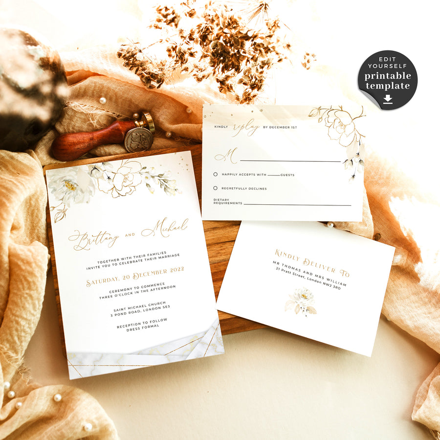 Dora | Editable wedding invitation Suite