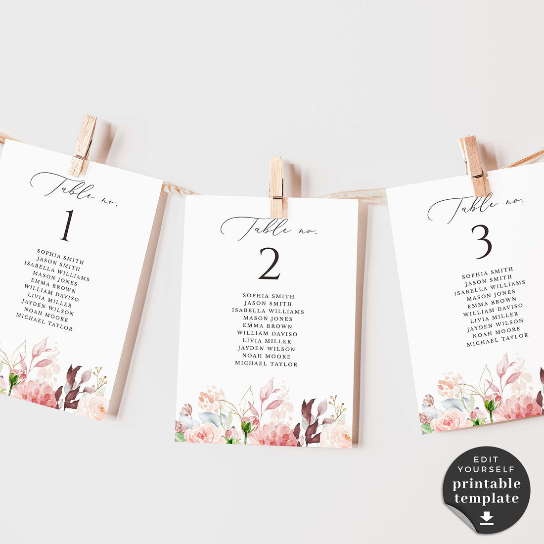 Fiorella | Printable Seating Chart Cards Wedding