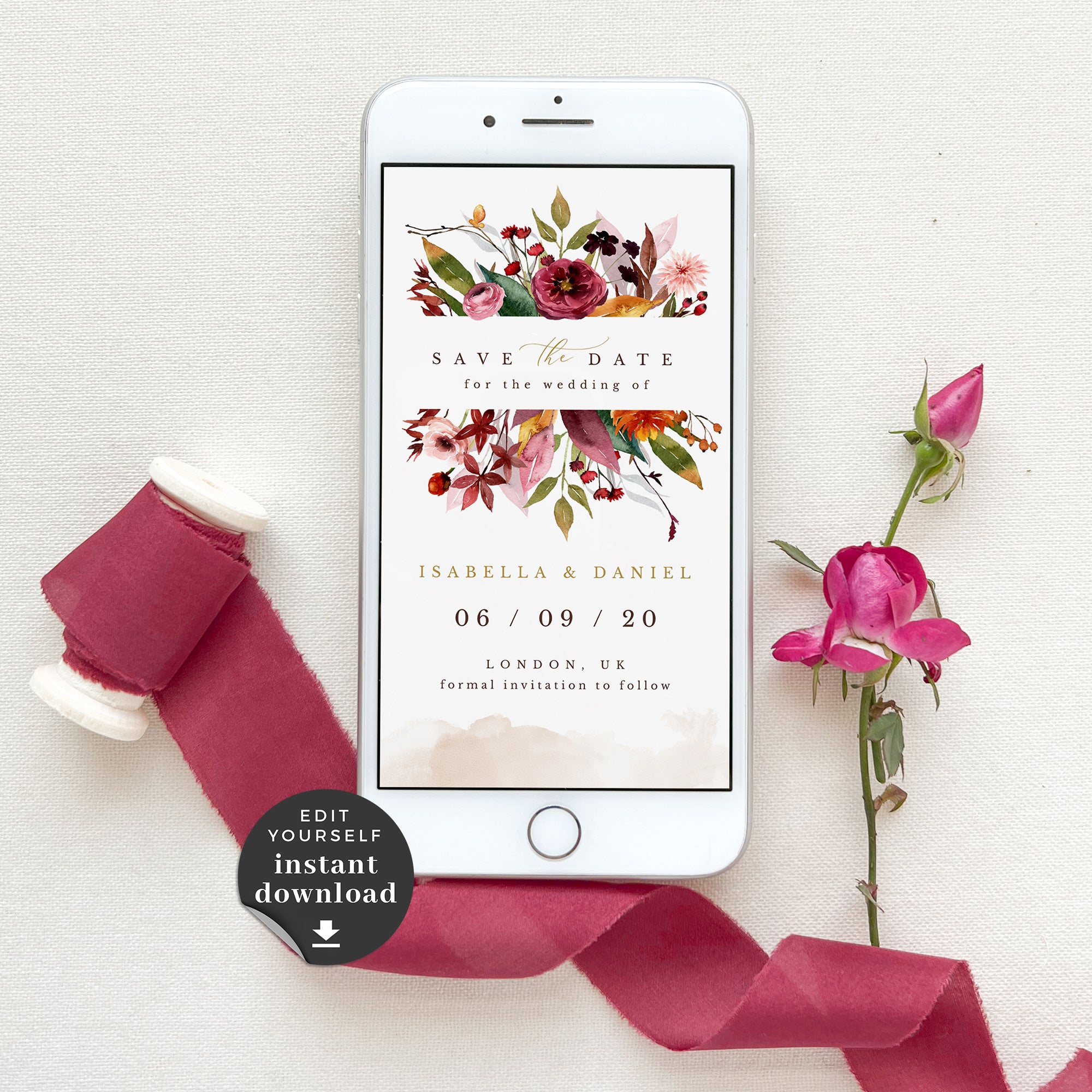 Ambra | Autumn Wedding Save the Date Evite