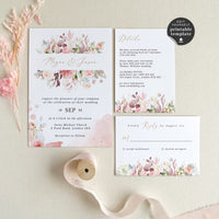 Fiorella | Romantic Wedding Invitation Set Template