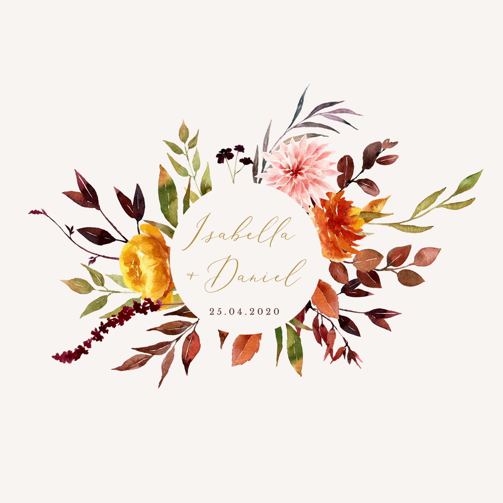 AMBRA Fall Wedding Monogram Design Template