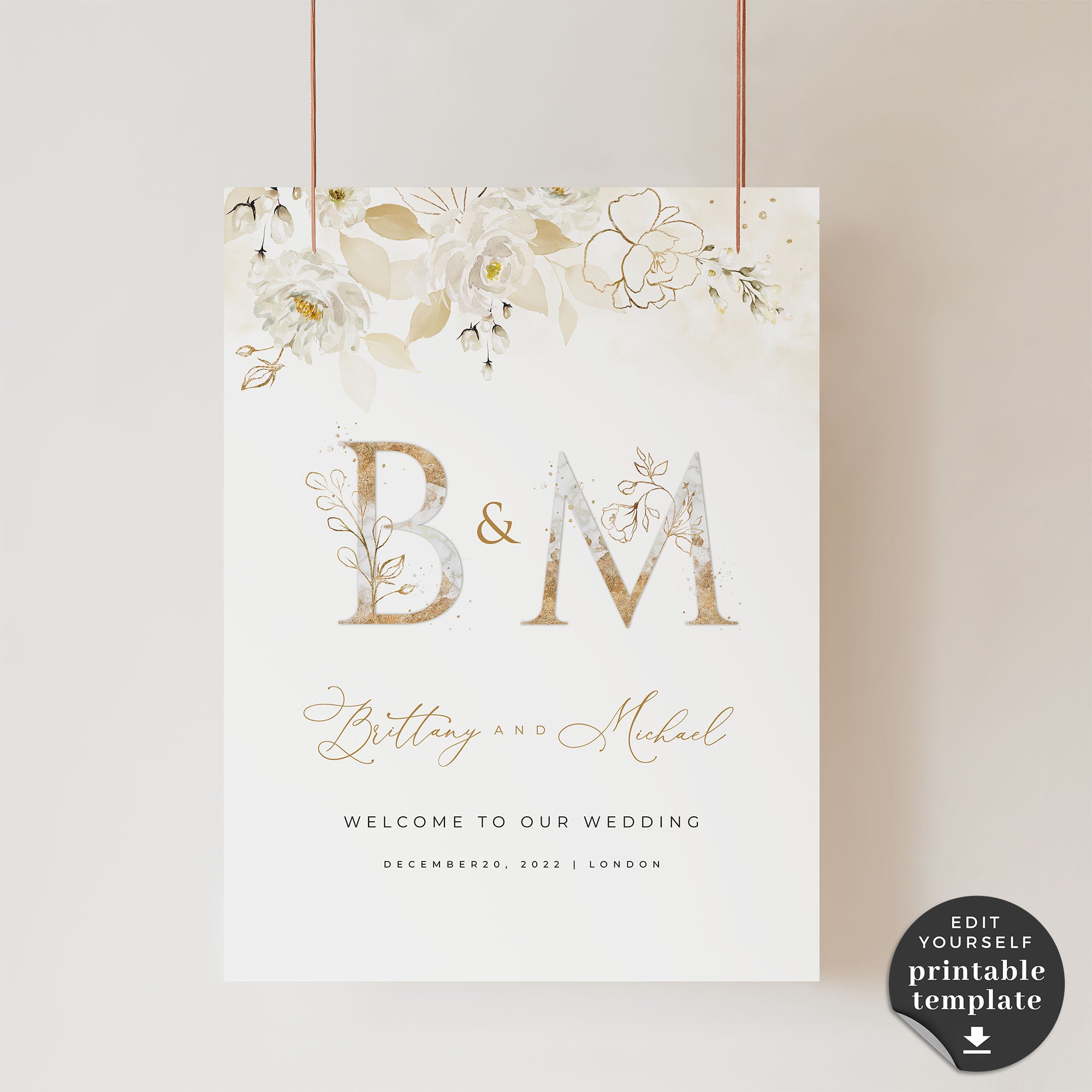 Dora | Elegant Wedding Sign Template