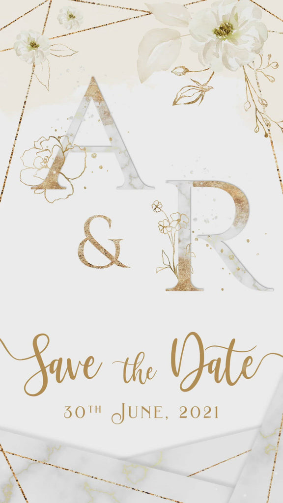 Ivory Gold Save the Date Invitation Video