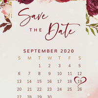 Marsala Blush Save the Date Invitation - digital invitation
