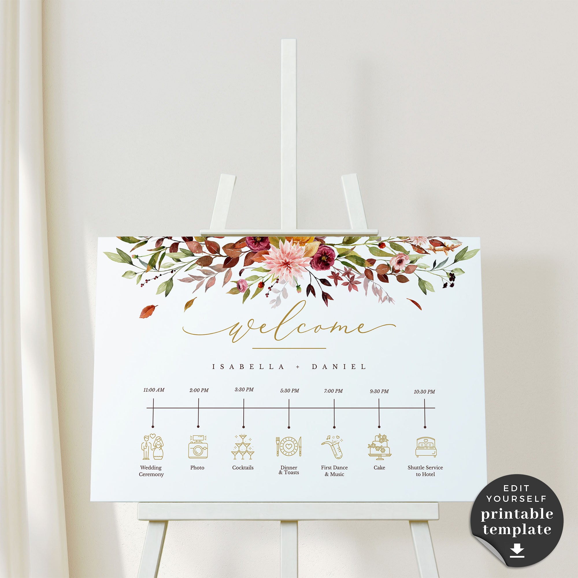 Ambra | Fall Wedding Order of Events Template