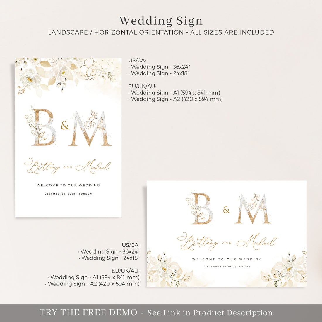 Dora | Elegant Wedding Sign Template dora-elegant-wedding-sign-template