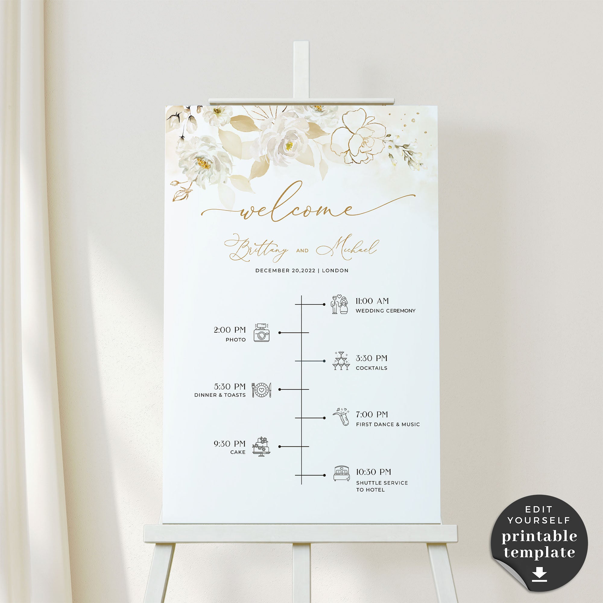 Dora | Wedding Reception Timeline Template