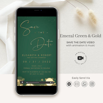Anita | Emerald Green and Gold Save the Date Video