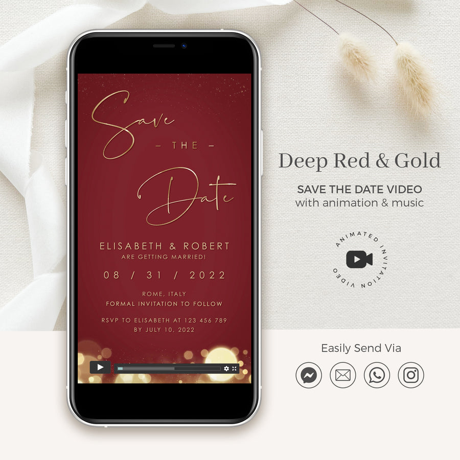 Anita | Red & Gold Save the Date Video
