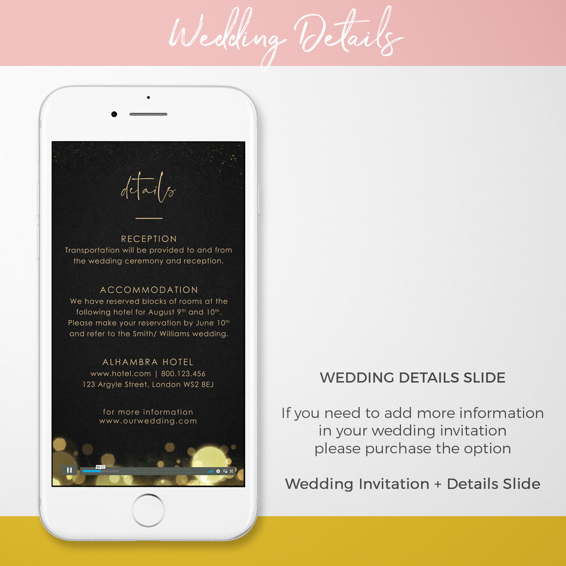 Anita | Black & Gold Wedding Invitation Video