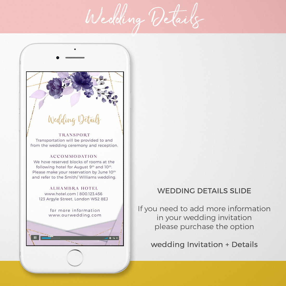 Violetta | Purple Lilac Wedding Invitation Video