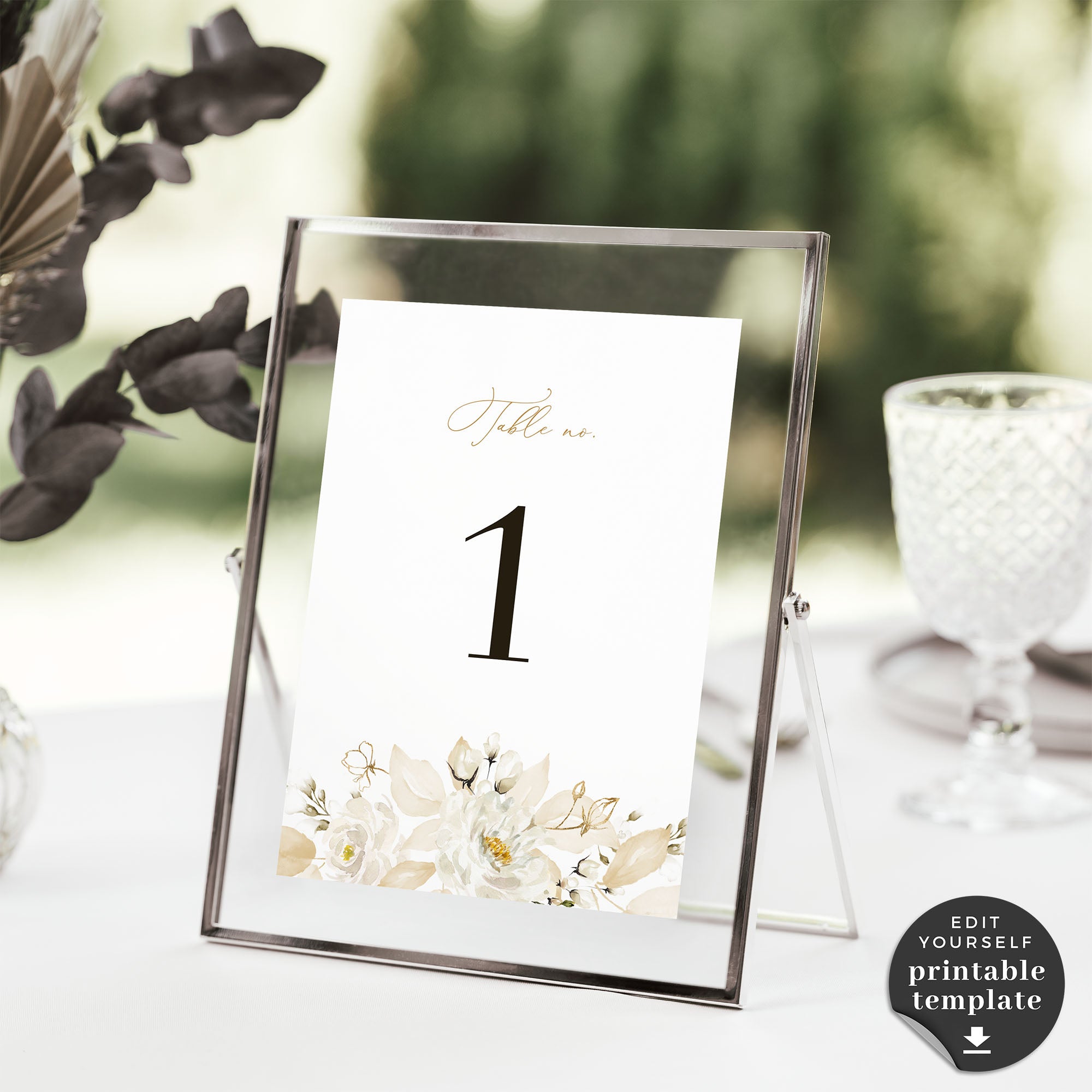 Dora | Elegant Wedding Table Numbers Template