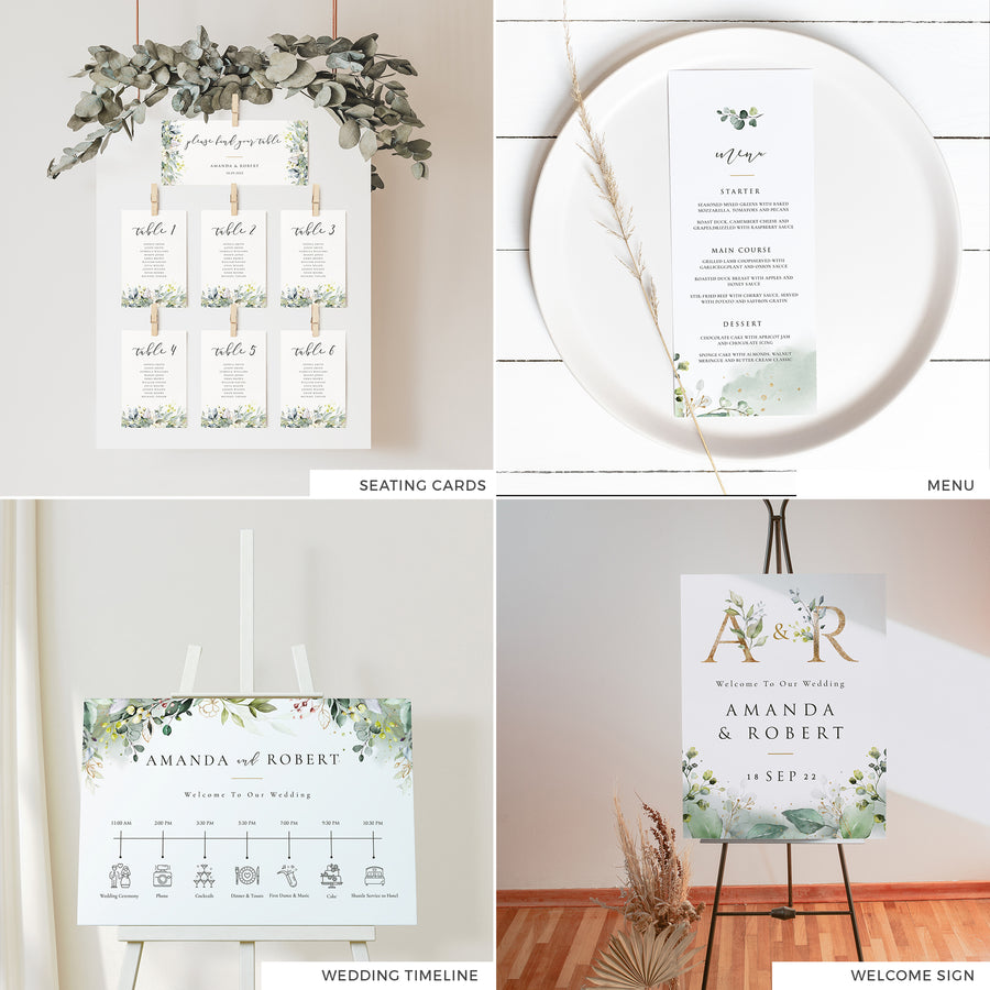 Flora | Rustic Wedding Stationery Bundle Templates