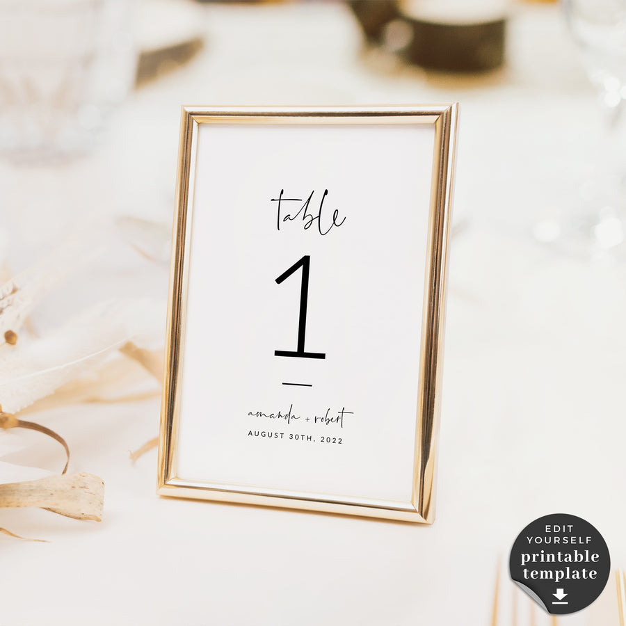 Giulia | Minimalist Table numbers Wedding Template