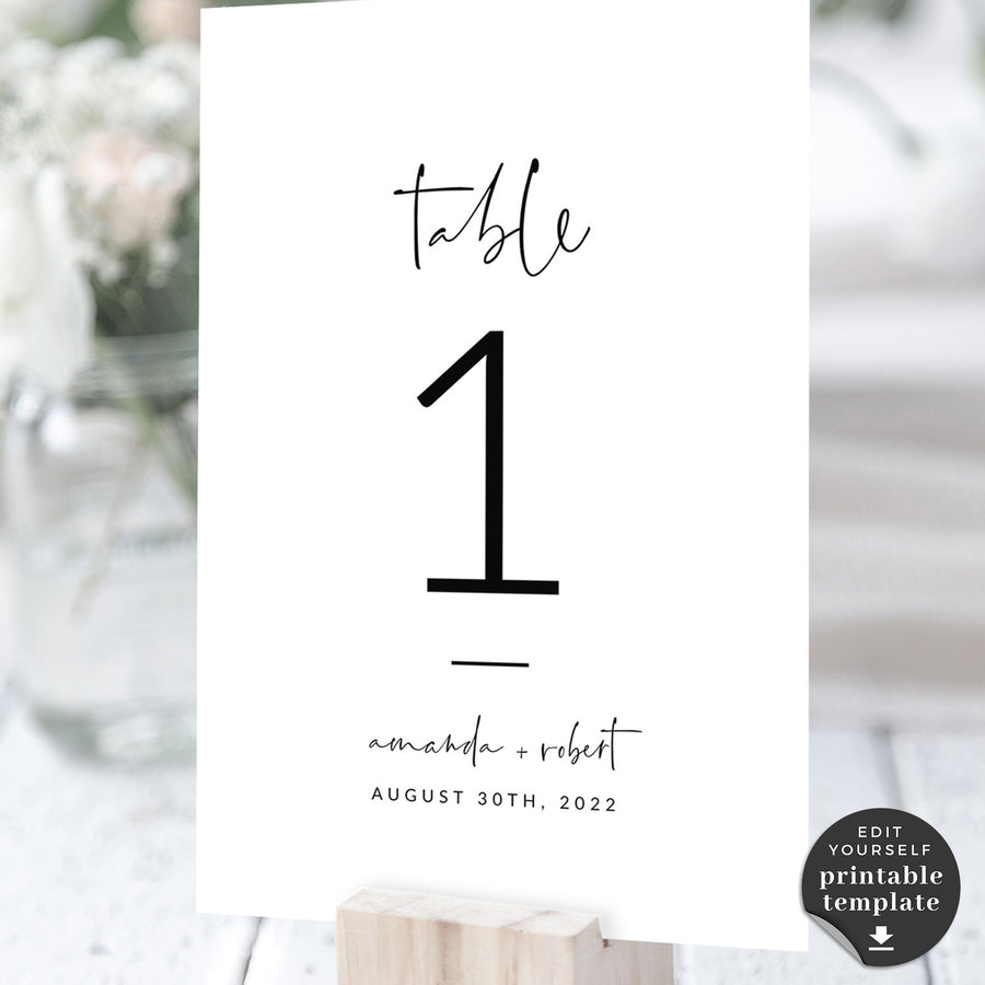 Giulia | Minimalist Table numbers Wedding Template