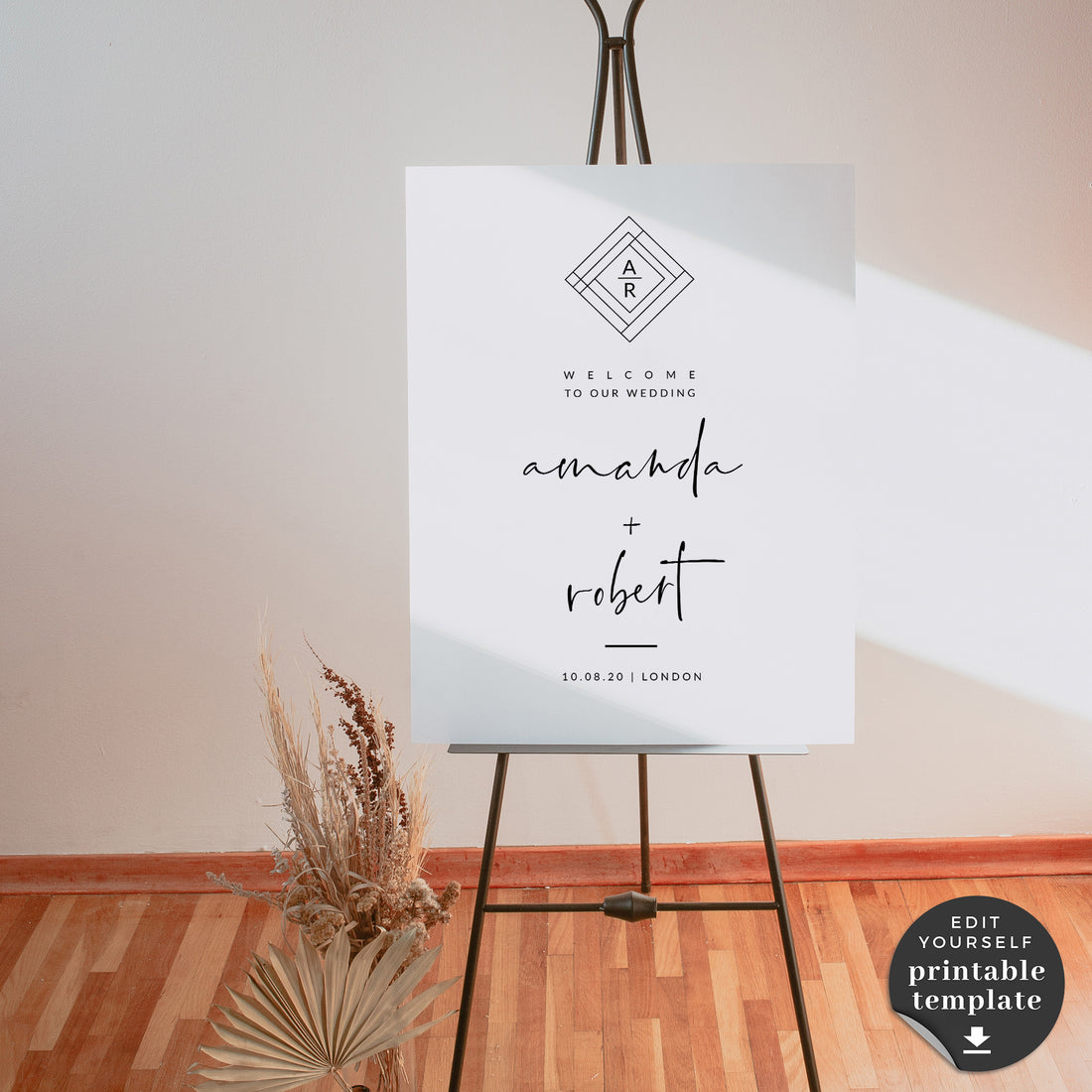 Giulia | Welcome To Our Wedding Sign Template