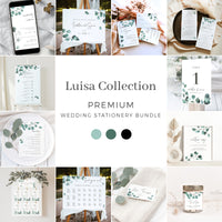Luisa | Eucalyptus Wedding Stationery Bundle Templates