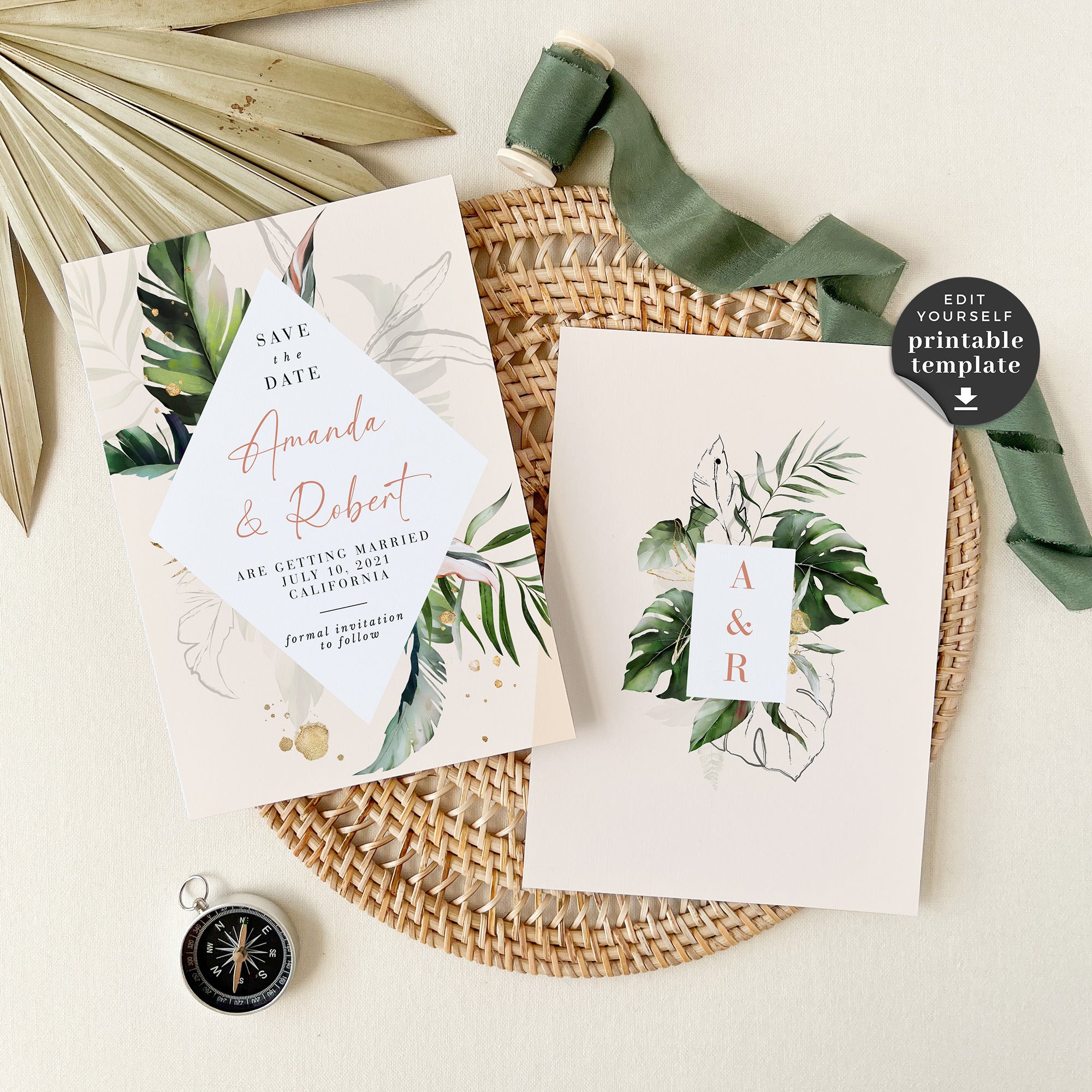 Palma | Tropical Save the Date Card Template
