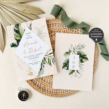 Palma | Tropical Save the Date Card Template
