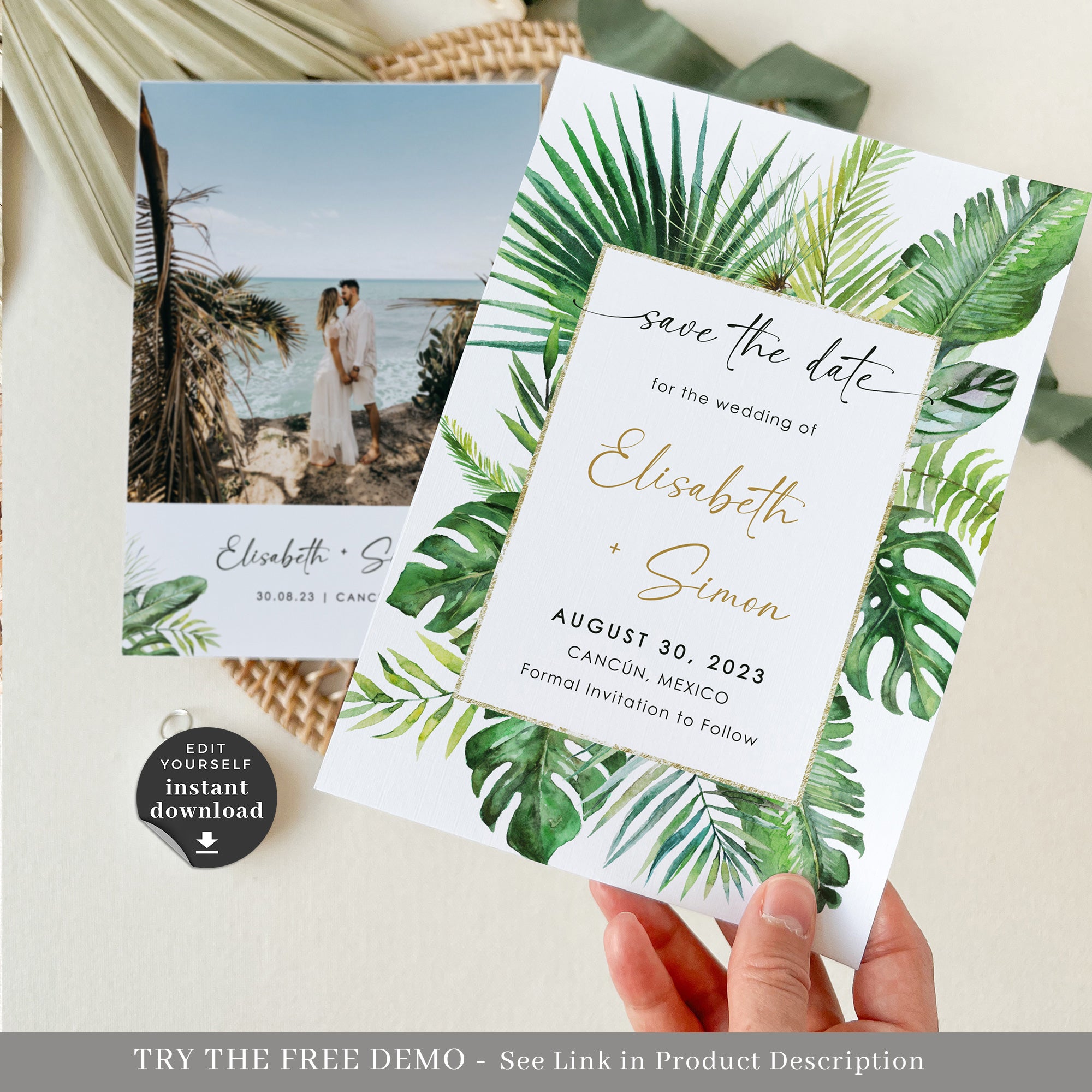 Tropical Save the Date Invitation Template