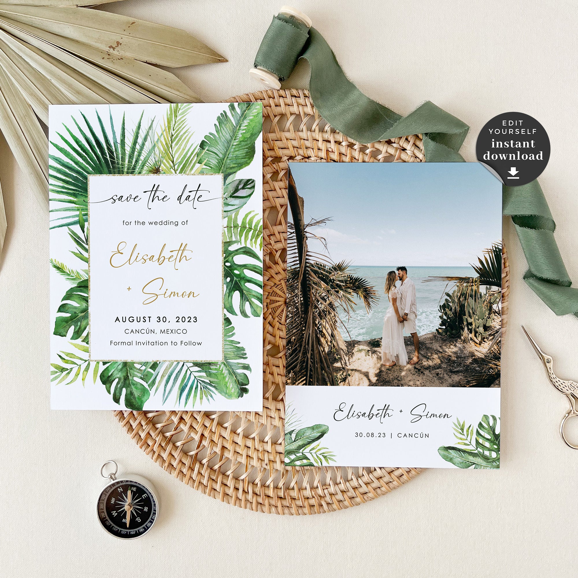 Tropical Save the Date Invitation Template
