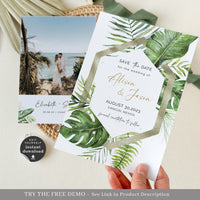Tropical Save the Date With Photo Template