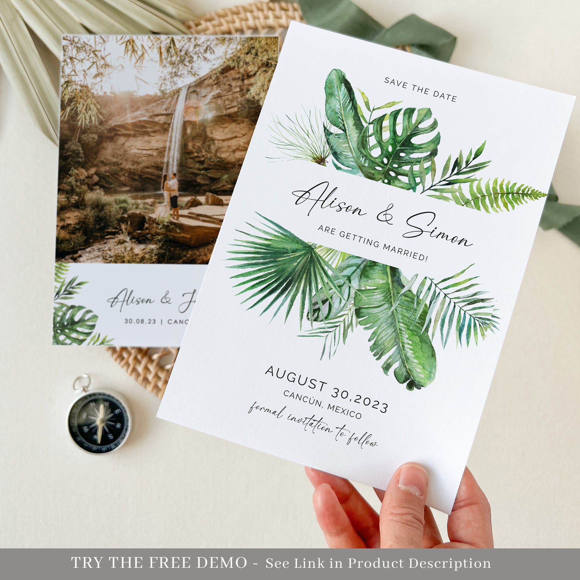 Save the Date Tropical Wedding Template