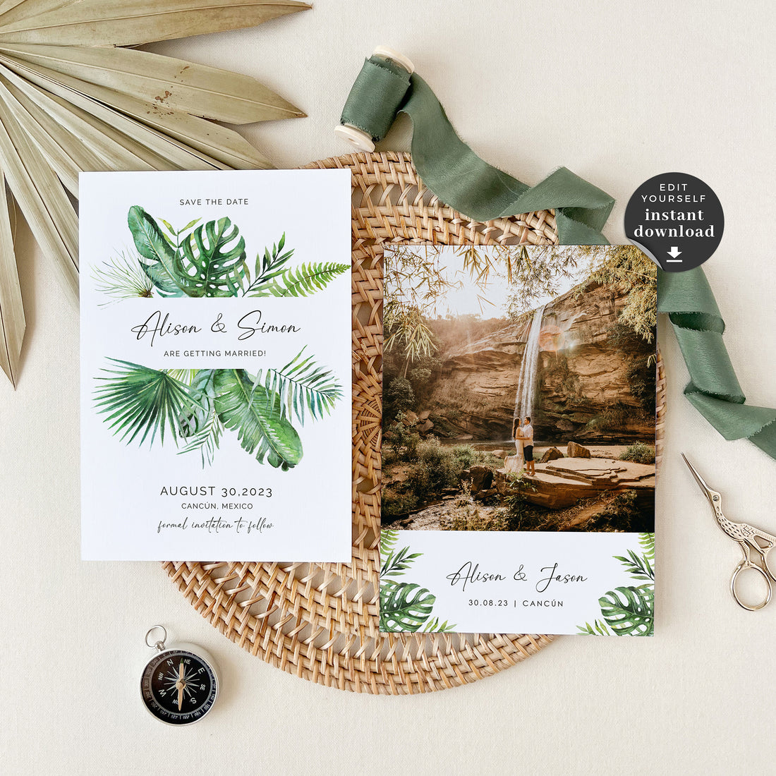 Save the Date Tropical Wedding Template