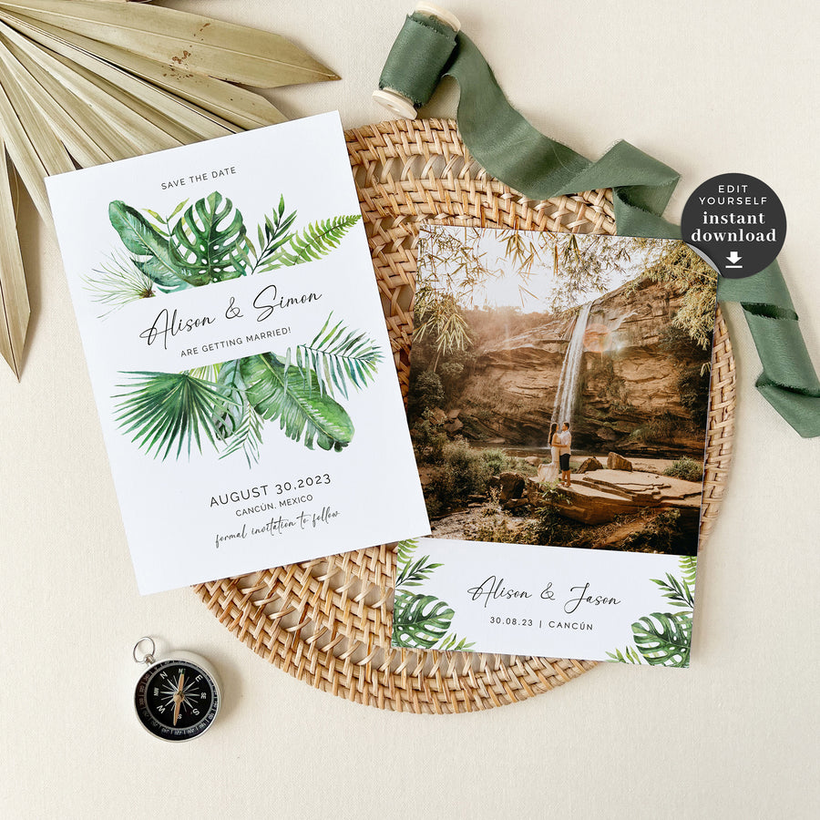 Save the Date Tropical Wedding Template