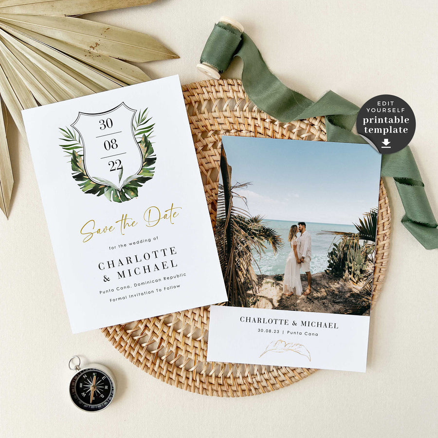 Palma | Tropical Wedding Save the Date Template