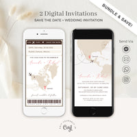Sofia | Travel Theme Wedding Digital Invitations Bundle